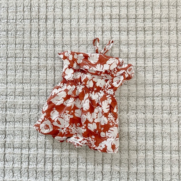 Janie & Jack Tuscan Red Floral Romper - Picture 2 of 4